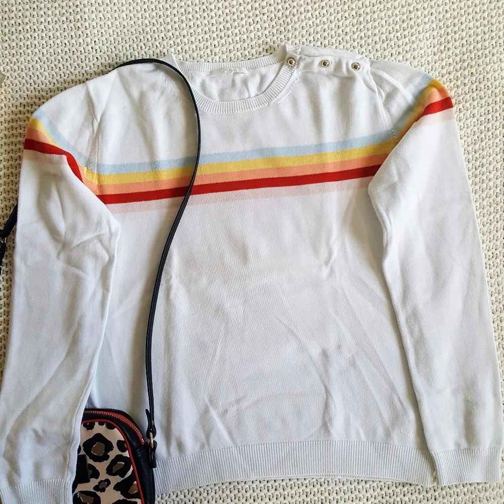 Chloe Mini Me Sweater Rainbow Stripes Size 12